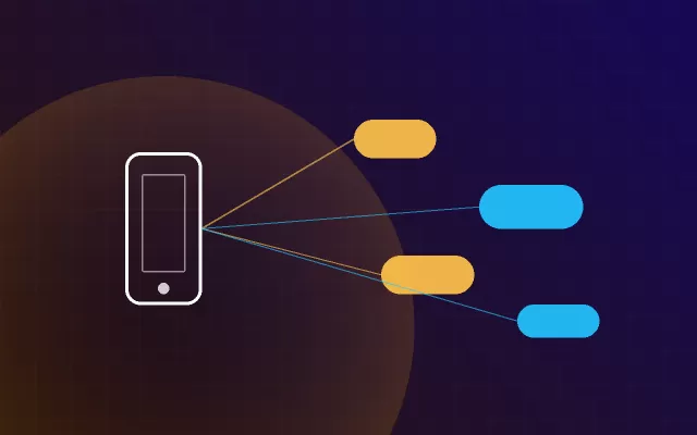 Illustration of a mobile phone broadcasting bulk SMS messages to multiple recipients, representing MasokoDigital bulk messaging at scale